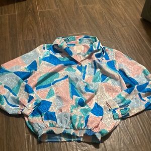 Vintage DaRue patterned blouse top